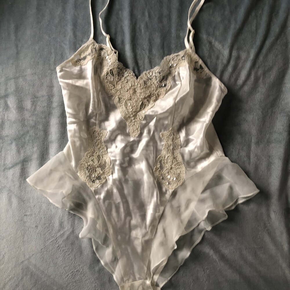 Vintage Victoria's Secret Lace/Beaded/Sequined Teddy Bodysuit - Size S